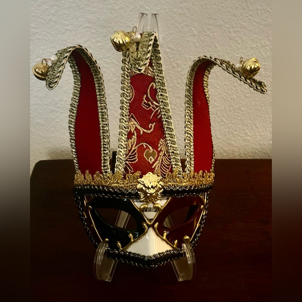 Red and Gold Jester Mask